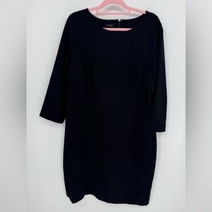 Talbots Womens Black Longsleeve Midi Dress With A Zip Back Plus Size 18